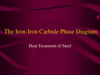 The Iron-Iron Carbide Phase Diagram