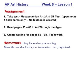 AP Art History Week 8 – Lesson 1