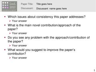 Which issues about consistency this paper addresses? Your answer