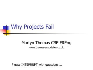 Why Projects Fail