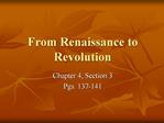 From Renaissance to Revolution
