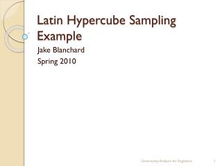 Latin Hypercube Sampling Example