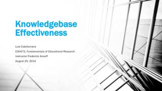 Knowledgebase Effectiveness