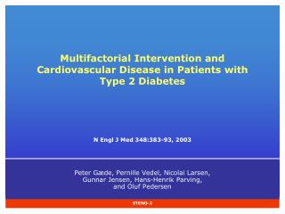 Multifactorial Intervention and Cardiovascular Disease in Patients with Type 2 Diabetes