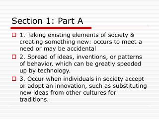 Section 1: Part A