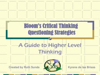 Bloom’s Critical Thinking Questioning Strategies