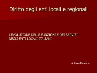 Diritto degli enti locali e regionali