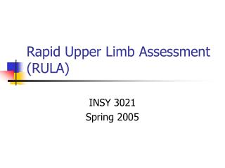 Rapid Upper Limb Assessment (RULA)