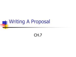 Writing A Proposal