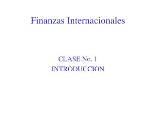 Finanzas Internacionales