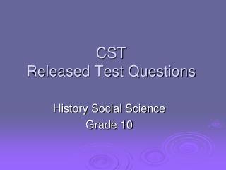 CST Released Test Questions