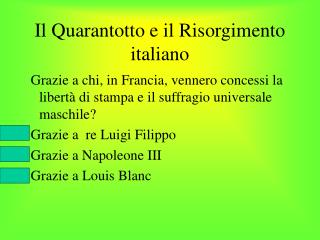 Il Quarantotto e il Risorgimento italiano