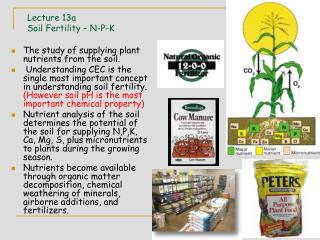 Lecture 13a Soil Fertility – N-P-K