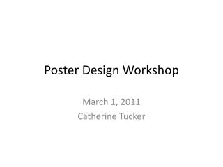 Poster Design Workshop