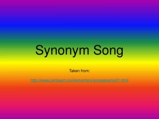 Synonym Song