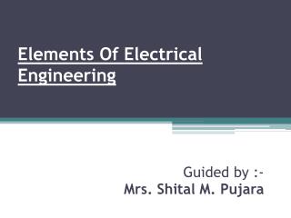 Elements Of Electrical Engineering