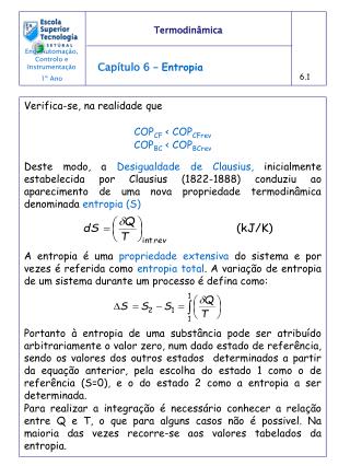 Capítulo 6 – Entropia