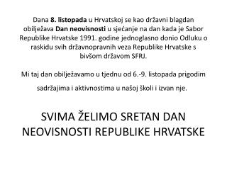 pp prezentacija na temu DOMOVINSKI RAD (kronologija događanja 1989.-1998.)