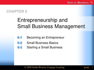 Entrepreneurship and Small Business Management