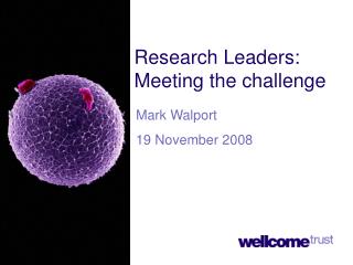 Research Leaders: Meeting the challenge