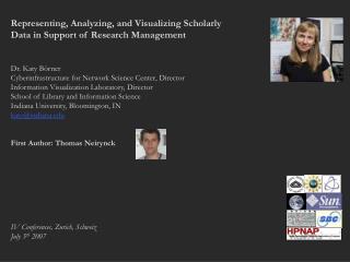 Representing, Analyzing, and Visualizing Scholarly Data in Support of Research Management