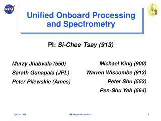 Unified Onboard Processing and Spectrometry