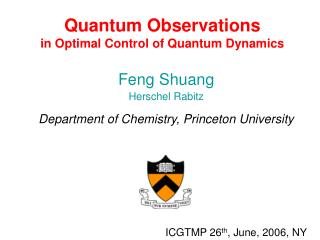 Quantum Observations in Optimal Control of Quantum Dynamics