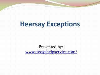 Hearsay Exceptions