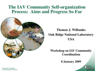 The IAV Community Self-organization Process: Aims and Progress So Far