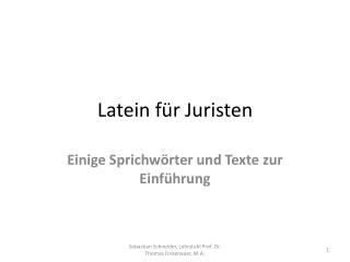 Latein für Juristen