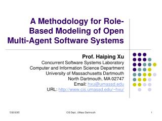 A Methodology for Role-Based Modeling of Open Multi-Agent Software Systems