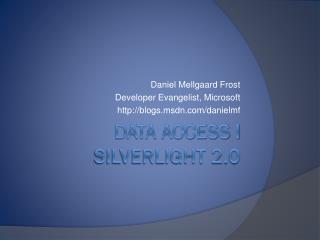 Data access i Silverlight 2.0