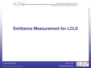 Emittance Measurement for LCLS
