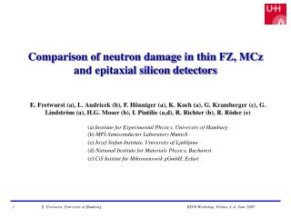 Comparison of neutron damage in thin FZ, MCz and epitaxial silicon detectors