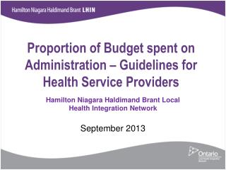 Proportion of Budget spent on Administration – Guidelines for Health Service Providers