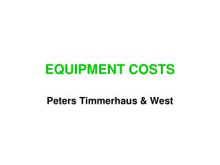 EQUIPMENT COSTS