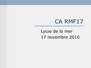 CA RMF17