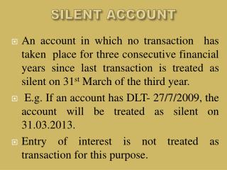 SILENT ACCOUNT