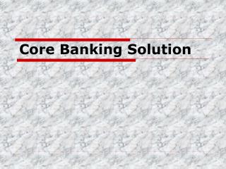 Core Banking Solution