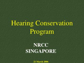 Hearing Conservation Program