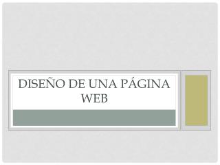 Diseño de una página Web