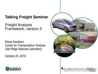 Talking Freight Seminar Freight Analysis Framework, version 3