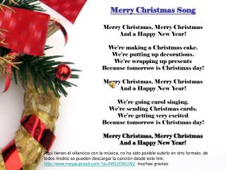 Merry Christmas Song Merry Christmas, Merry Christmas And a Happy New Year!