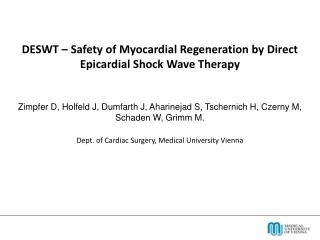 DESWT – Safety of Myocardial Regeneration by Direct Epicardial Shock Wave Therapy