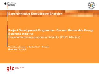 Project Development Programme - German Renewable Energy Business Initiative