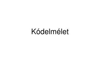 Kódelmélet