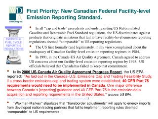 First Priority: New Canadian Federal Facility-level Emission Reporting Standard.