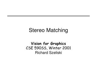 Stereo Matching