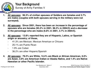 Your Background Survey of Army Families V