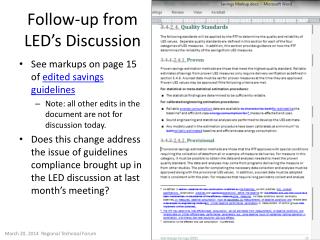 Follow-up from LED’s Discussion